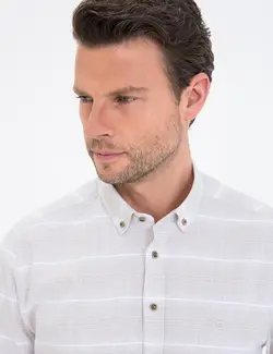 پیراهن آستین بلند مردانه بژ پیرکاردین