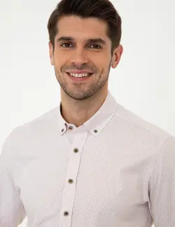 پیراهن آستین بلند مردانه قهوه ای روشن پیرکاردین