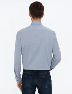 پیراهن آستین بلند مردانه خاکستری پیرکاردین