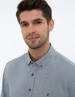 پیراهن آستین بلند مردانه خاکستری پیرکاردین