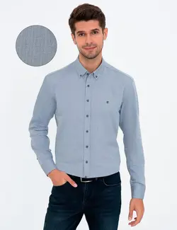 پیراهن آستین بلند مردانه خاکستری پیرکاردین