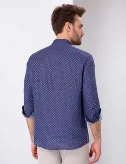 پیراهن آستین بلند مردانه سرمه ای پیرکاردین