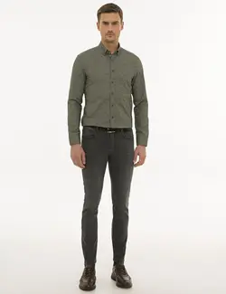 پیراهن آستین بلند مردانه سبز پیرکاردین