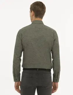 پیراهن آستین بلند مردانه سبز پیرکاردین