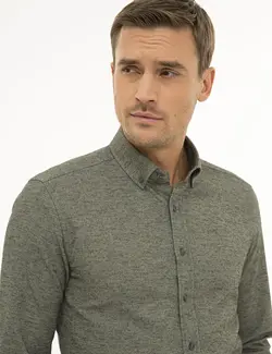 پیراهن آستین بلند مردانه سبز پیرکاردین