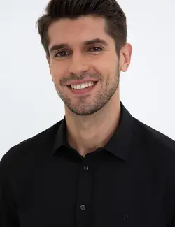 پیراهن آستین بلند مردانه سیاه پیرکاردین