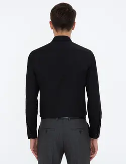 پیراهن آستین بلند مردانه سیاه پیرکاردین