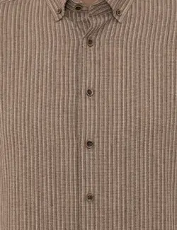 پیراهن آستین بلند مردانه قهوه ای روشن پیرکاردین