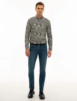 پیراهن آستین بلند مردانه خاکی پیرکاردین