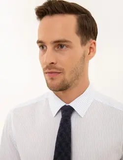 پیراهن آستین بلند مردانه سفید پیرکاردین