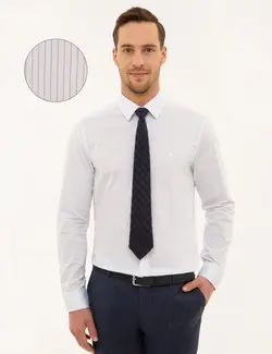 پیراهن آستین بلند مردانه سفید پیرکاردین