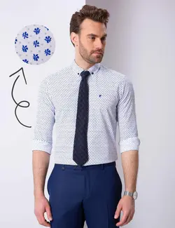 پیراهن آستین بلند مردانه آبی پیرکاردین