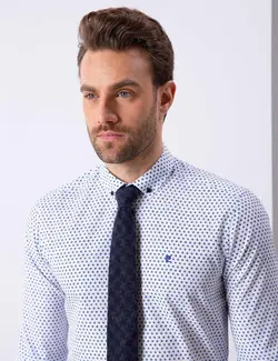 پیراهن آستین بلند مردانه آبی پیرکاردین