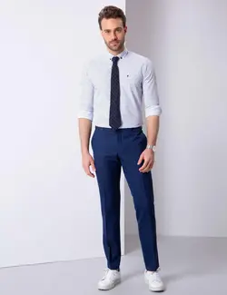 پیراهن آستین بلند مردانه آبی پیرکاردین