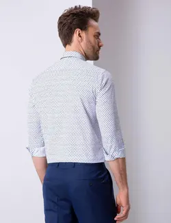 پیراهن آستین بلند مردانه آبی پیرکاردین