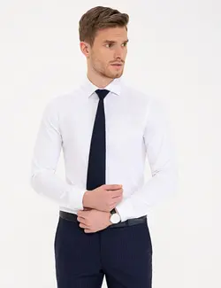 پیراهن آستین بلند مردانه سفید پیرکاردین