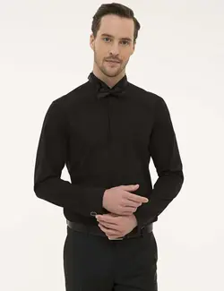 پیراهن آستین بلند مردانه سیاه پیرکاردین