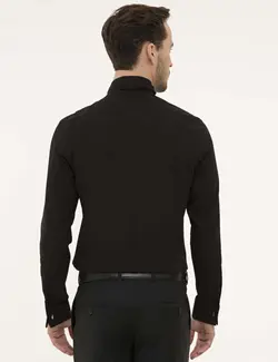 پیراهن آستین بلند مردانه سیاه پیرکاردین