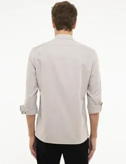 پیراهن آستین بلند مردانه قهوه ای پیرکاردین