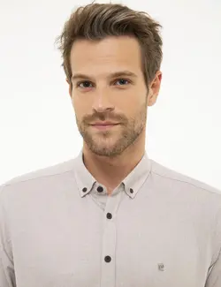 پیراهن آستین بلند مردانه قهوه ای پیرکاردین