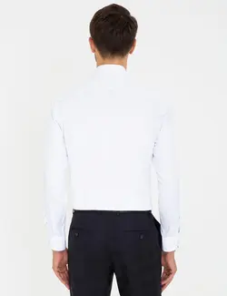 پیراهن آستین بلند مردانه سفید پیرکاردین