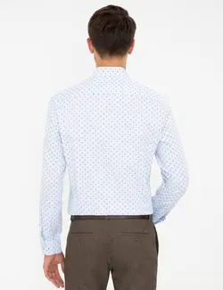 پیراهن آستین بلند مردانه آبی روشن پیرکاردین