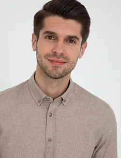 پیراهن آستین بلند مردانه بژ پیرکاردین