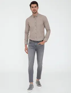 پیراهن آستین بلند مردانه بژ پیرکاردین