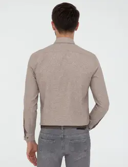 پیراهن آستین بلند مردانه بژ پیرکاردین