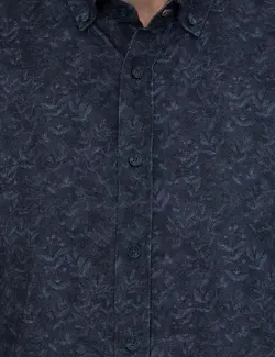 پیراهن آستین بلند مردانه سرمه ای پیرکاردین