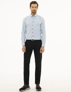 پیراهن آستین بلند مردانه آبی پیرکاردین