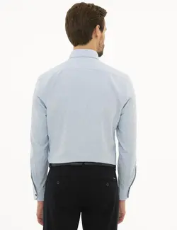 پیراهن آستین بلند مردانه آبی پیرکاردین