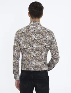 پیراهن آستین بلند مردانه قهوه ای پیرکاردین