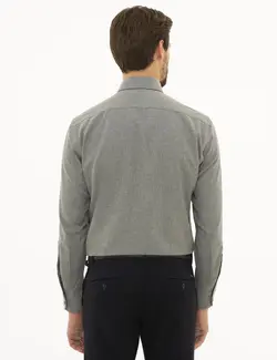 پیراهن آستین بلند مردانه خاکستری پیرکاردین