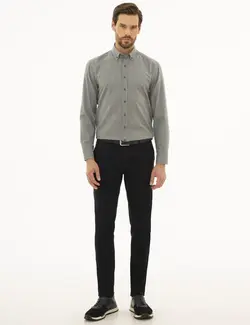 پیراهن آستین بلند مردانه خاکستری پیرکاردین