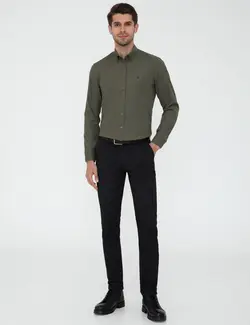 پیراهن آستین بلند مردانه خاکی پیرکاردین