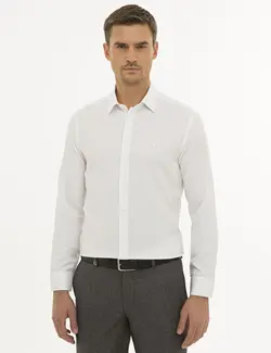 پیراهن آستین بلند مردانه سفید پیرکاردین