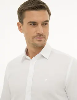 پیراهن آستین بلند مردانه سفید پیرکاردین