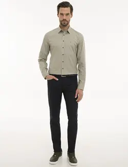 پیراهن آستین بلند مردانه خاکی پیرکاردین