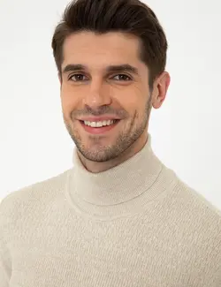 پلیور مردانه قهوه ای روشن پیرکاردین