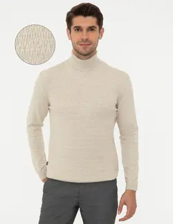 پلیور مردانه قهوه ای روشن پیرکاردین