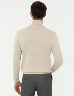 پلیور مردانه قهوه ای روشن پیرکاردین