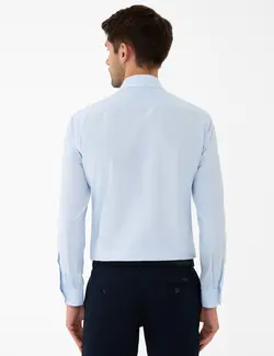 پیراهن آستین بلند مردانه آبی روشن پیرکاردین