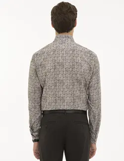 پیراهن آستین بلند مردانه خاکستری پیرکاردین