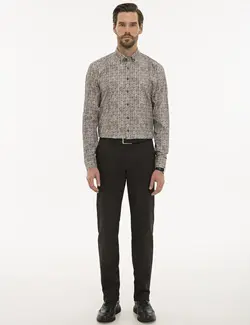 پیراهن آستین بلند مردانه خاکستری پیرکاردین