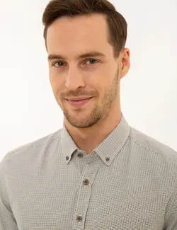 پیراهن آستین بلند مردانه سبز پیرکاردین