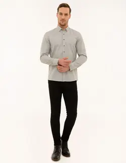 پیراهن آستین بلند مردانه سبز پیرکاردین