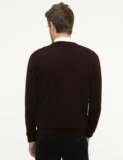 پلیور مردانه زرشکی پیرکاردین