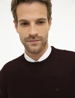 پلیور مردانه زرشکی پیرکاردین