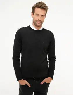 پلیور مردانه آنتراسیت ملانژ پیرکاردین